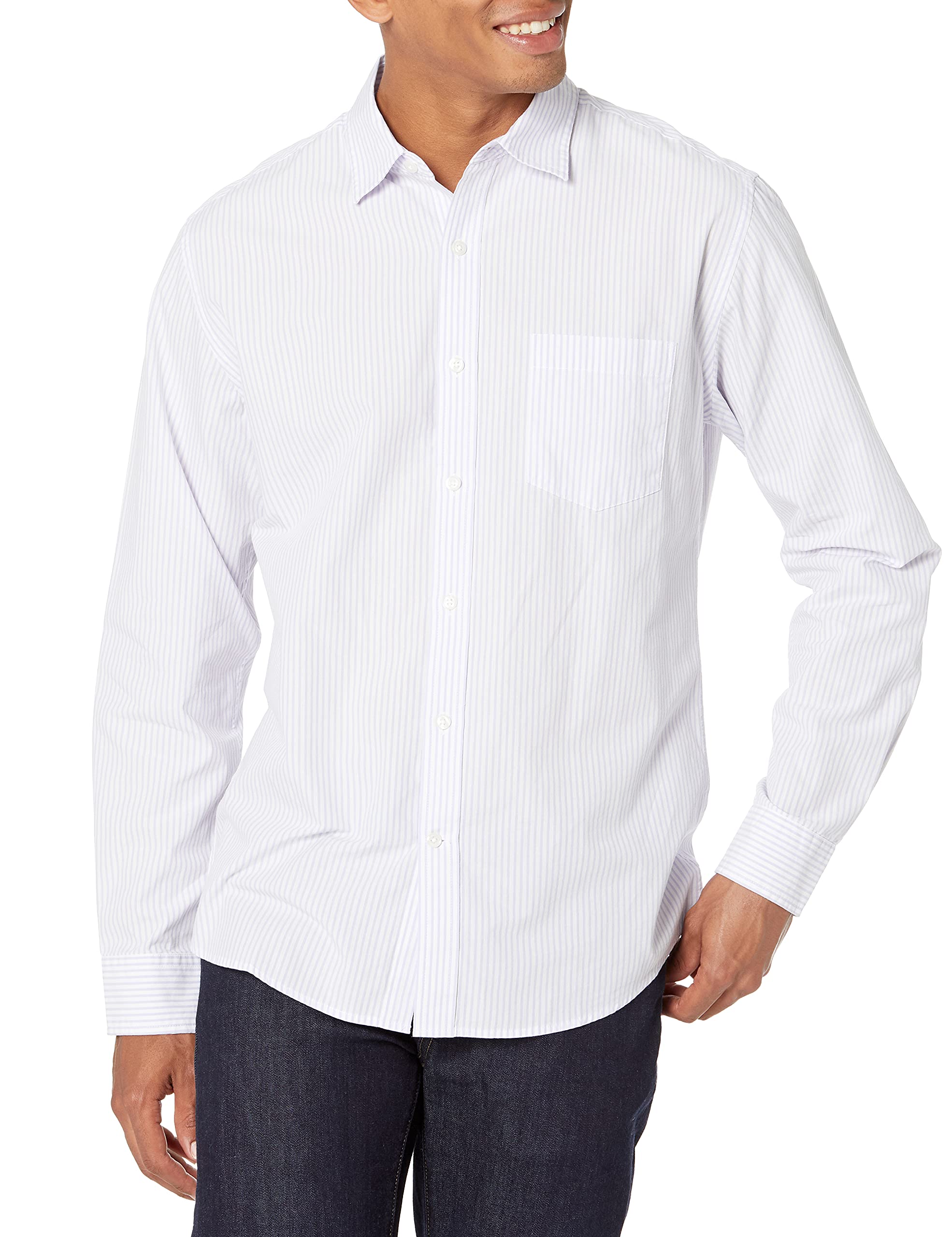 Amazon Essentials Men's Regular-Fit Long-Sleeve Casual Poplin Shirt
