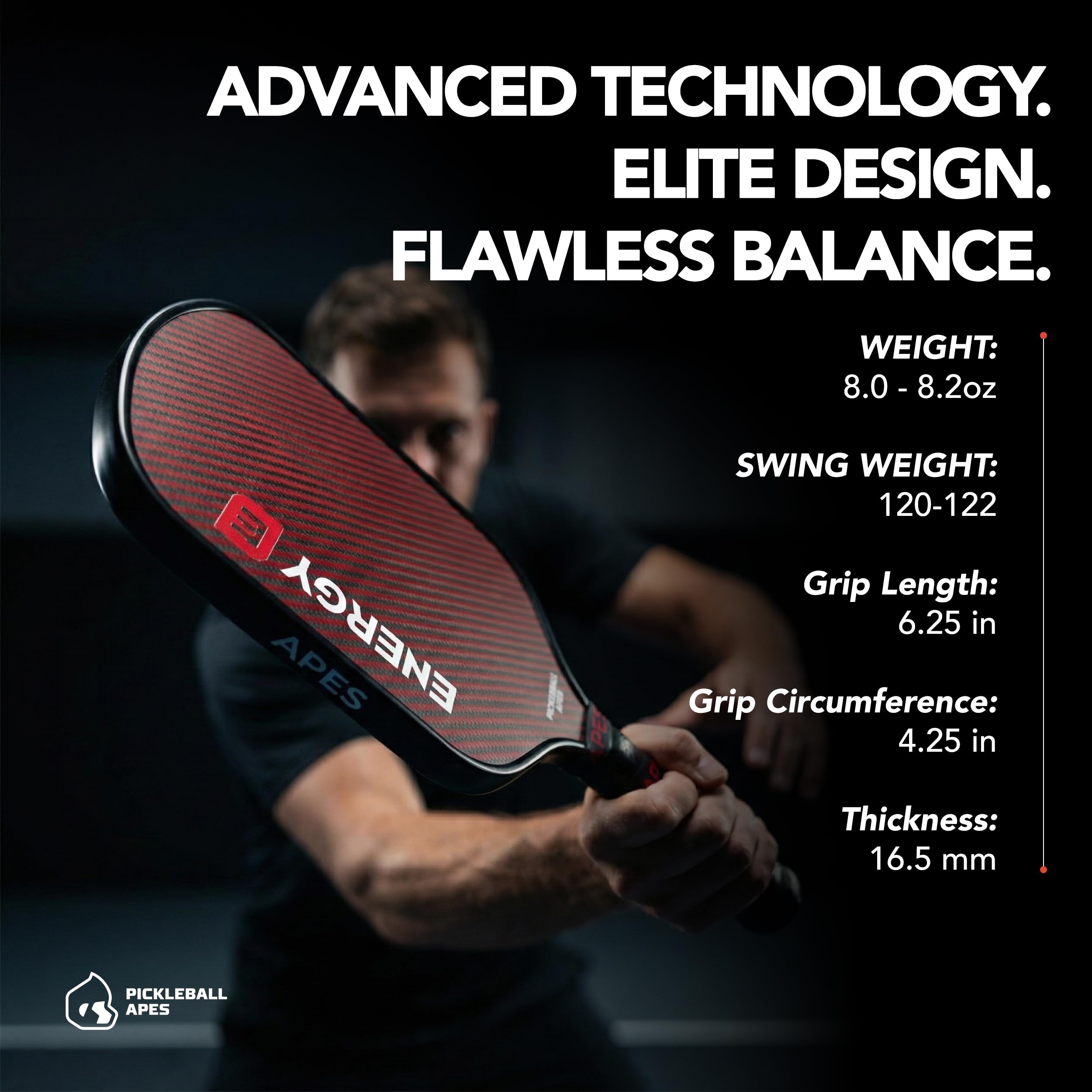 Amazon | Pickleball Apes Energy S パドル – USAPA承認のカーボン