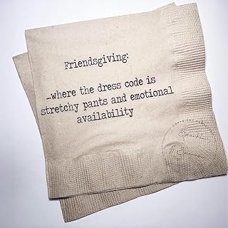 Friendsgiving Napkins - Hostess Gift Funny Friends, Thanksgiving Friendsgiving 2025 - Dinner Party Kraft Cocktail, Napkins Set of 25