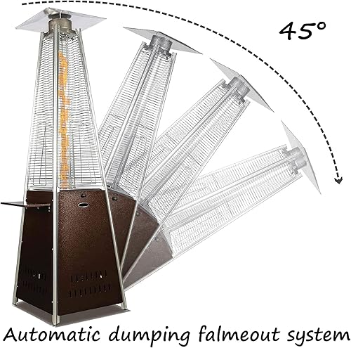 Miniatura 2 de Pyramid - Calentador de patio, 48,000 BTU para exteriores con mesa desmontable, ruedas desmontables, cubierta protectora para terraza al aire libre,
