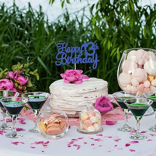 Miniatura 115 de Gyufise 1 decoración para tarta de cumpleaños número 21 con purpurina para tarta de cumpleaños, saludos a 21 años, veintiuno, fabulosa decoración