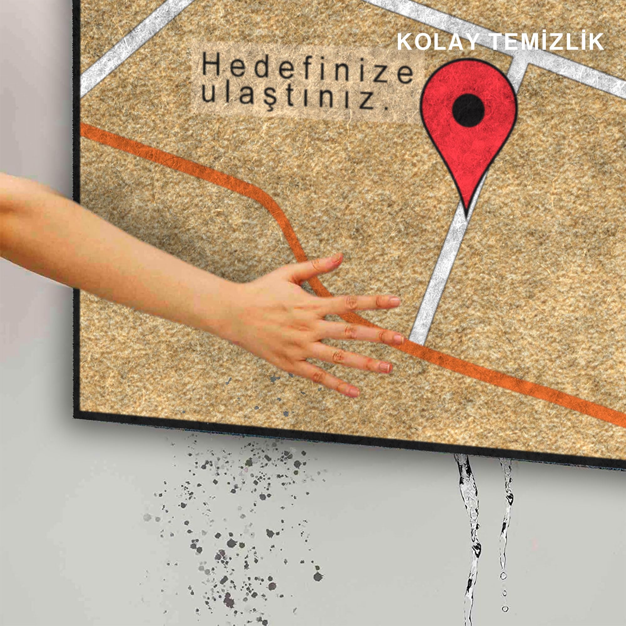 MONNHEIN Kapı Önü Paspası - Modern ve Şık Kapı Paspası | Ev, Ofis ve Dış Mekân Kullanımı İçin (Ev Lokasyonu)