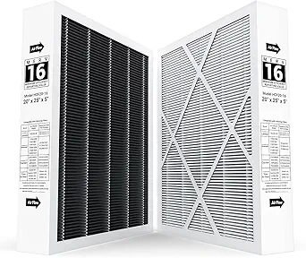 2 Pack 6675 20x25x5 MERV 16 Air Filter Compatible with 20x25x5 Healthy Climate Carbon-Clean 6675 MERV 16 Filter for HVAC System, Replaces Part # HCF20-16, HCF20-10