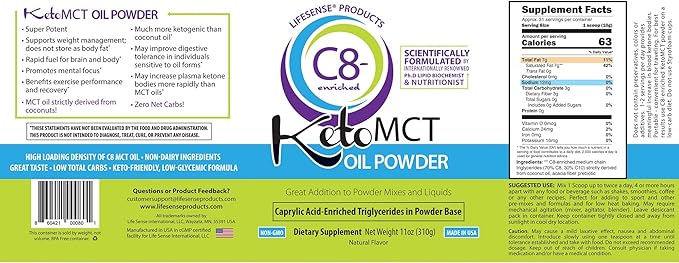 LifeSense MCT Oil Powder en Polvo Sin Sabor miniatura 2