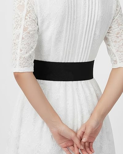 Miniatura 3 de BlackButterfly Cinturón de cintura con hebilla vintage elástica Waspie de 3 pulgadas de ancho