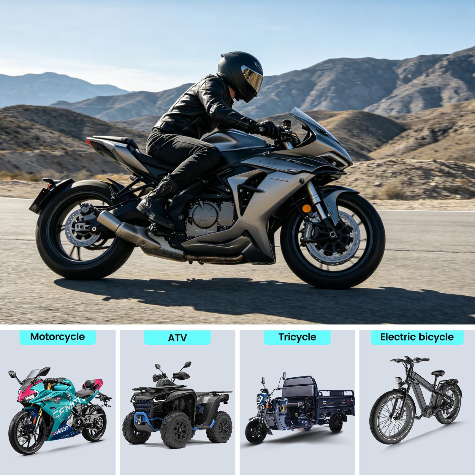 USB Moto Impermeabile con un cavo di ricarica rapida Type-C retrattile lungo 70 CM, 3 in 1 Caricabatterie da Moto per Cellulare USB con Interruttore Voltmetro LED per SUV Marine Motorcycle (2)