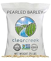 Vista 1 de CLEAR CREEK Cebada perlada certificada sin residuos de glifosato 25 libras Sin OGM Kosher Vegano No irradiado