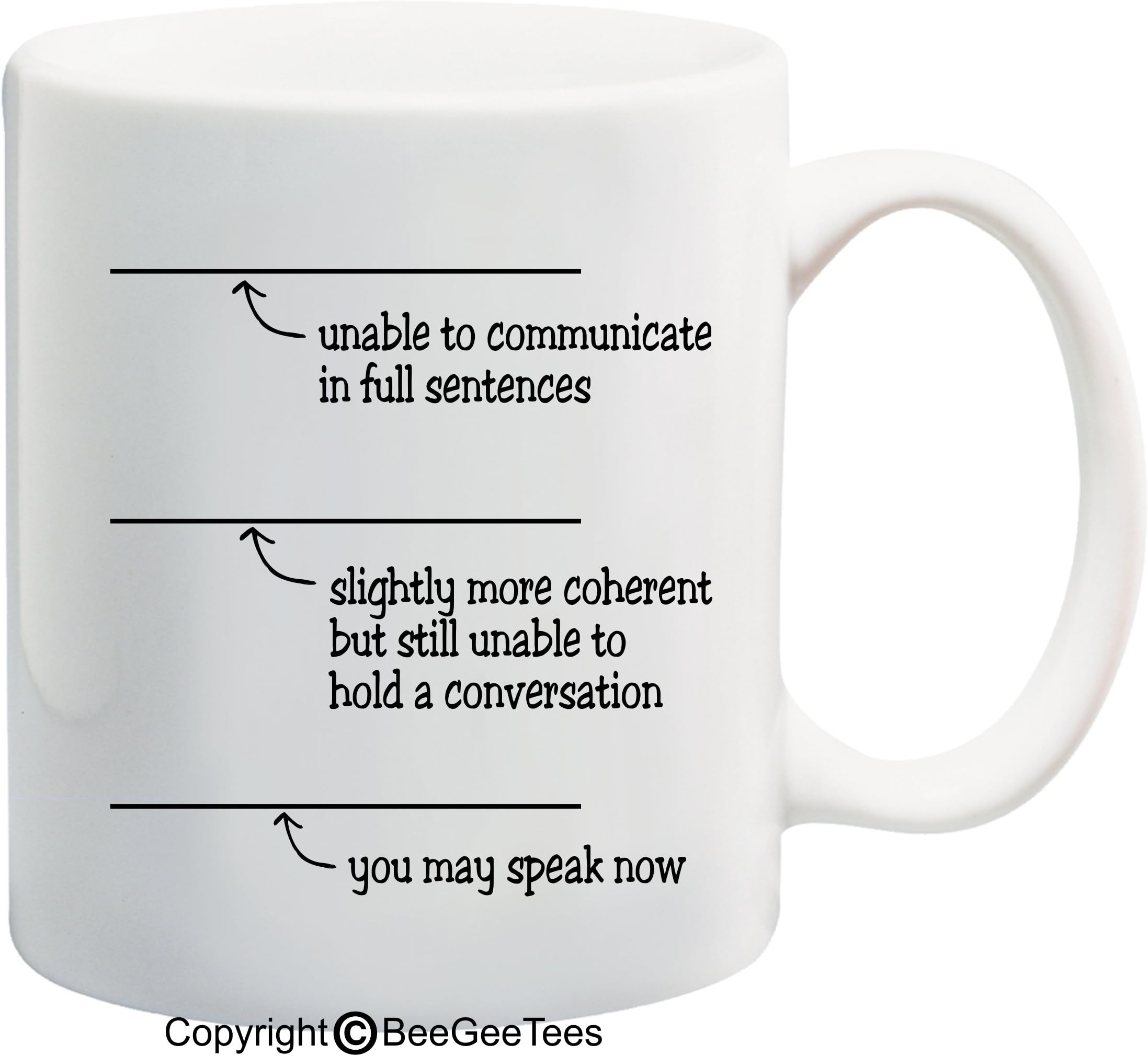 BeeGeeTees You May Speak Now Coffee or Tea Mug Funny Ceramic Cup (15oz, White)