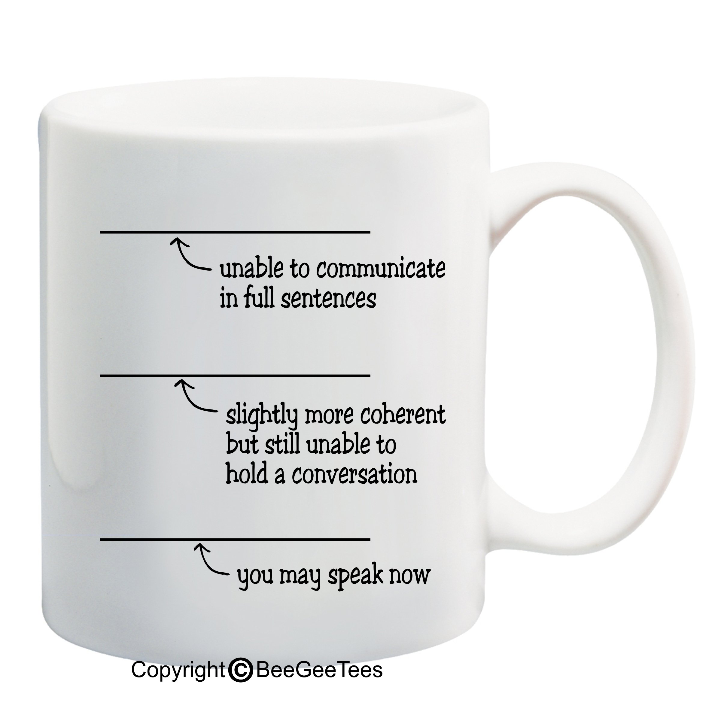 BeeGeeTees You May Speak Now Coffee or Tea Mug Funny Ceramic Cup (15oz, White)