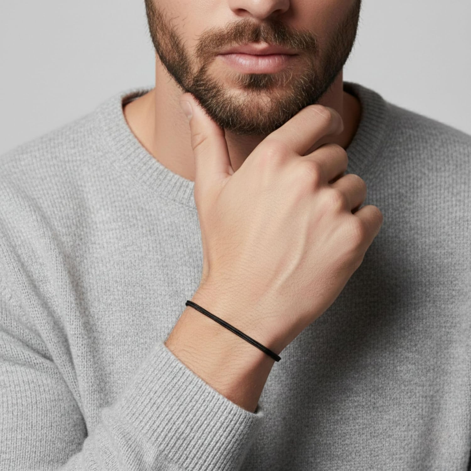 Luck Strings Black cord Bracelet for Men String - Adjustable Bracelet for Women - Unisex Adult Waterproof Nylon Cord Surfer Stability Mourning Spiritual Power Elegance BLM Black Lives Matter - Image 2