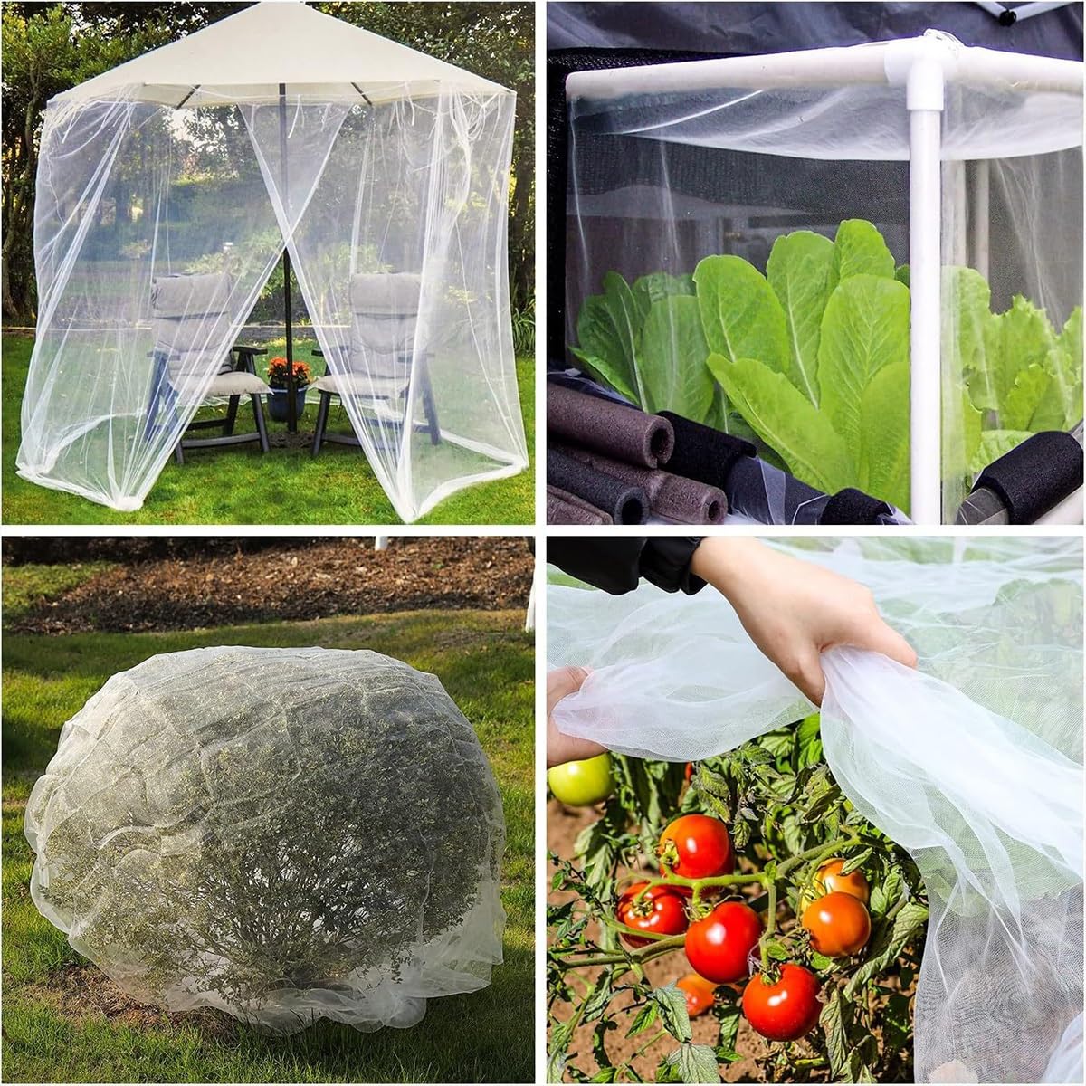 Malla Protección Plantas Jardin, Red de contra Insectos, Vegetales Huerto Malla Protectora Crecer Túnel Malla Fina para Evitar Insectos y Pájaros(0.7mm,4m x 10m)