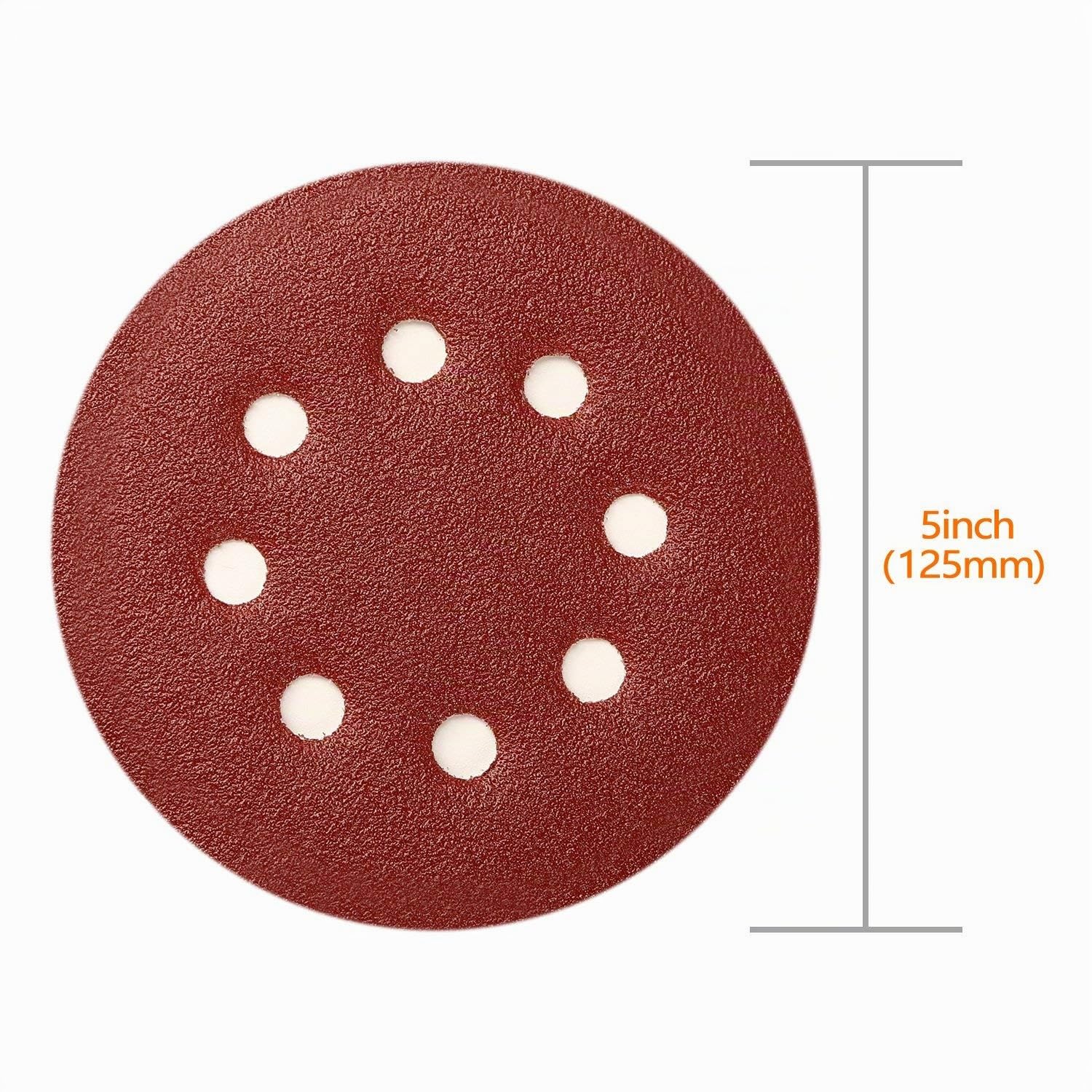 SPTA 100 Pezzi 125mm Dischi Abrasivi Carte Abrasive per Levigatrice 10 x 40/80/120/180/320/400/600/800/1500/2000 Graniglie Ideale per Levigatura/Lucidatura/Spolveratura