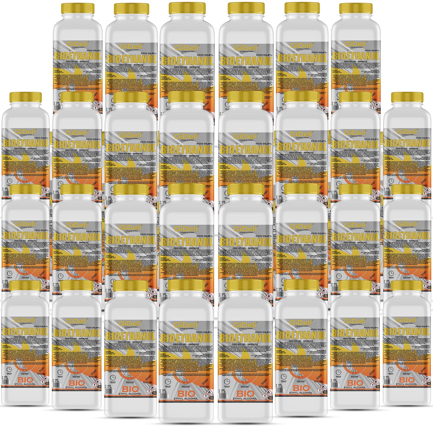 GiDeli Bioetanol 30 l inodoro 96,6% etanol para chimeneas interiores y exteriores – de maíz y remolacha azucarera