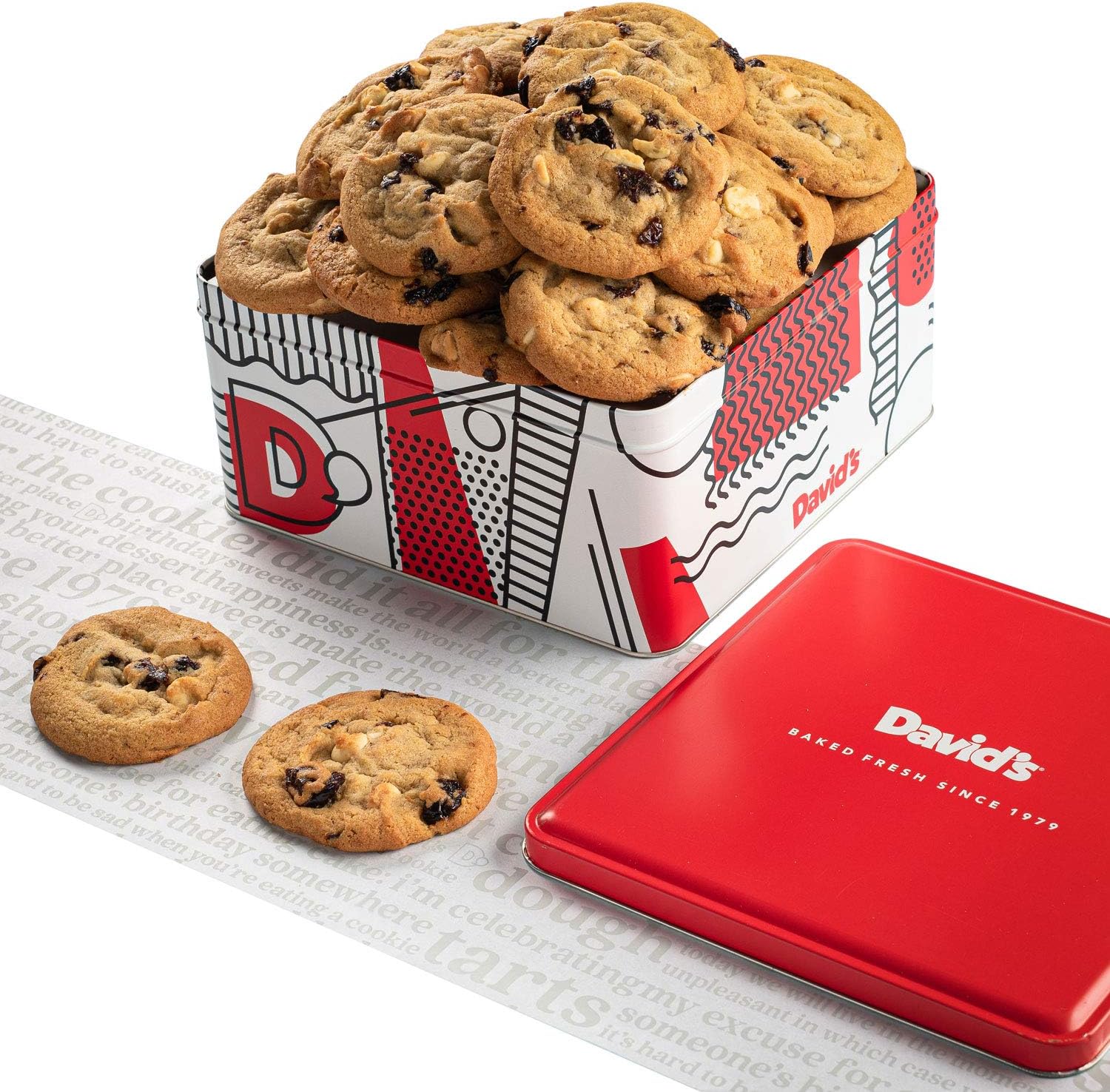 David's Cookies Freshly Baked Cookies - Delicious Handmade Soft Variety - Exquisite Gourmet Gift for Friends & Family on Special Occasions - Cherry White Chip 2lbs