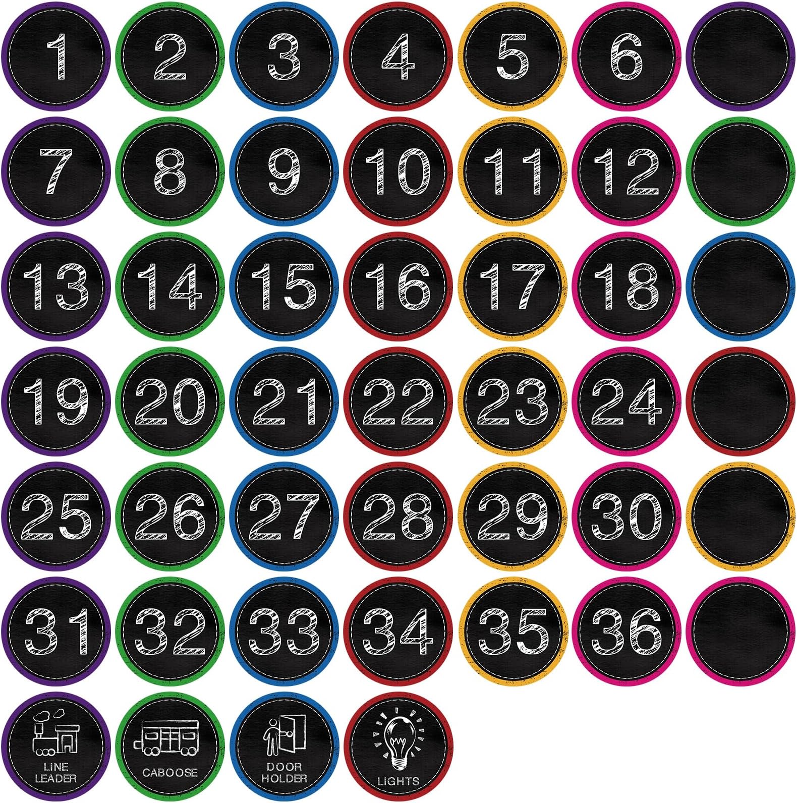 58Pcs Line up Spots for Classroom Floor Stickers 4" Floor Dots Classroom Decorations Line up Dots Removable Number Stickers for Back to School Teacher Preschool Kindergarten Supplies