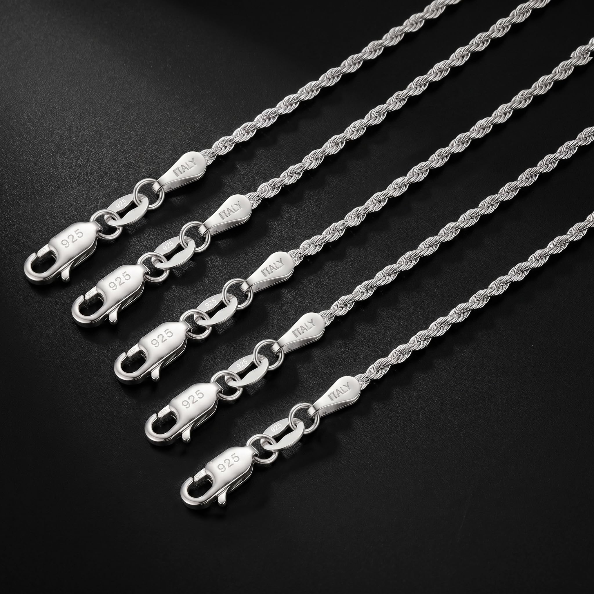 7MM 925 Silber Over Armband Herren 19.05/20.3/21.59/22.86CM