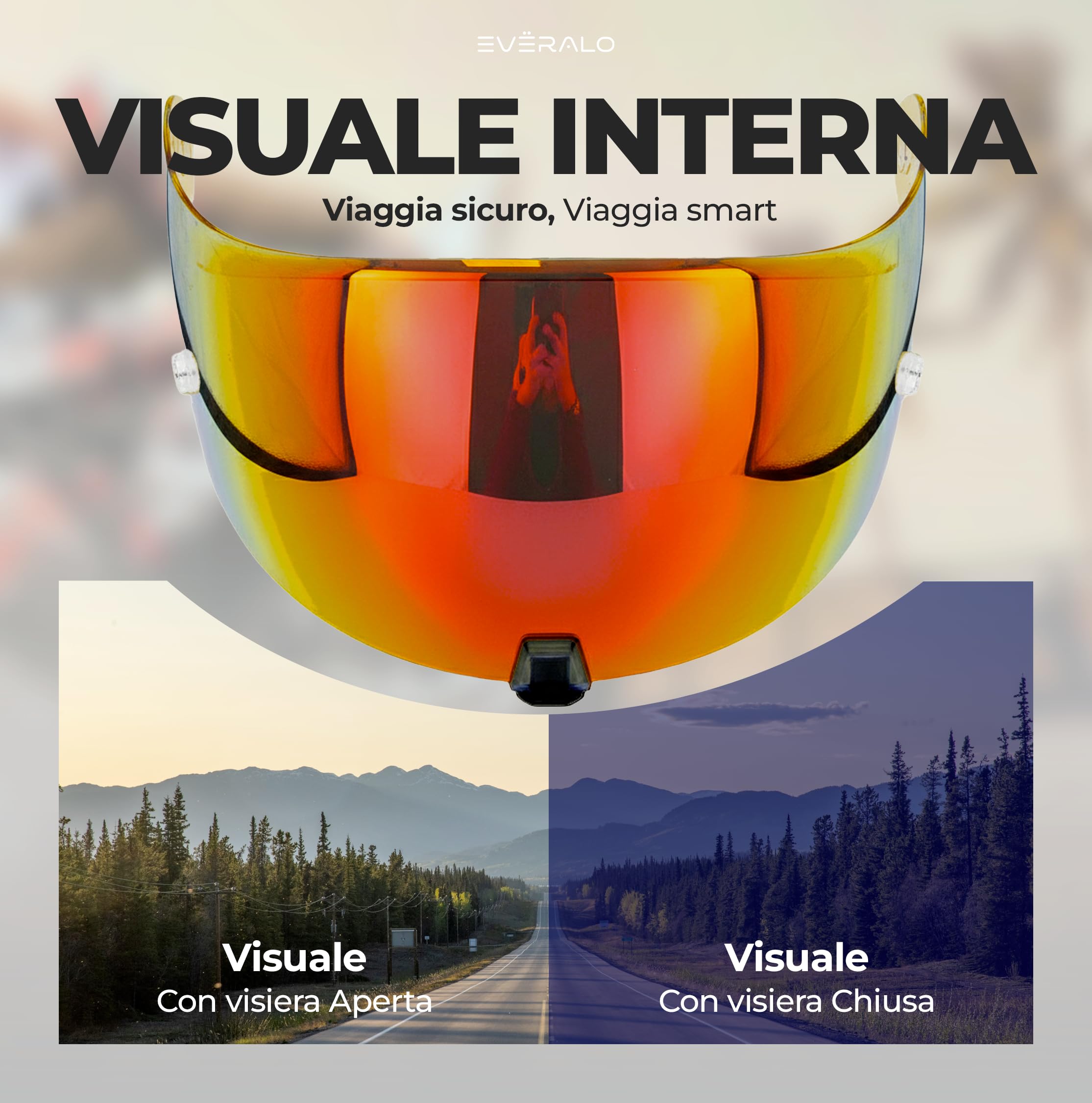 Visiera Compatibile con Scorpion Exo 520-1400 - 391 - R1 Air (Rosso Cromo)