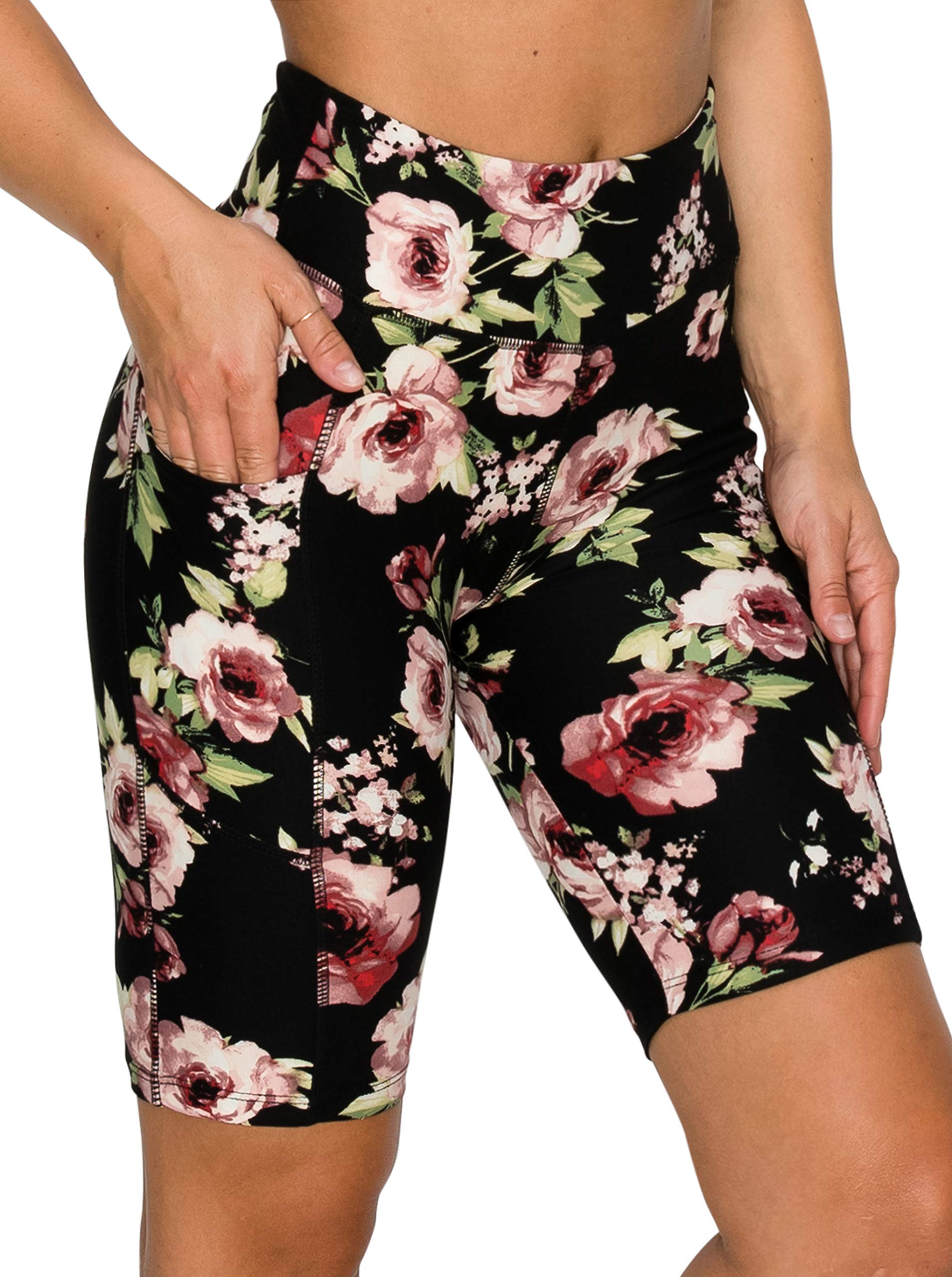 ALWAYS Women's High Waist Bike Shorts - Athletic Workout Tummy Control Stretch Running Yoga Pants