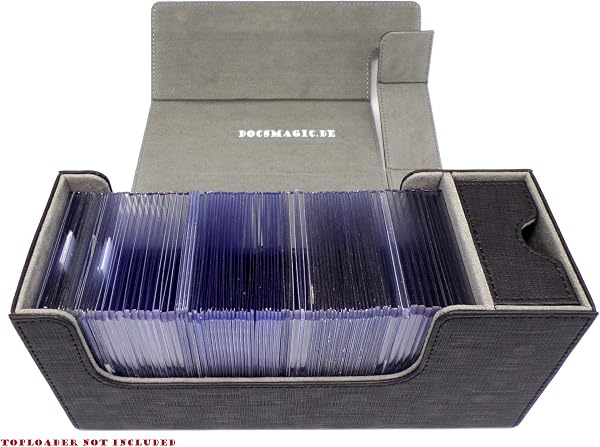 docsmagic.de Premium Magnetic Tray Long Box Black Small - Card Deck Storage - Boite Jeux des Cartes Noir - 4