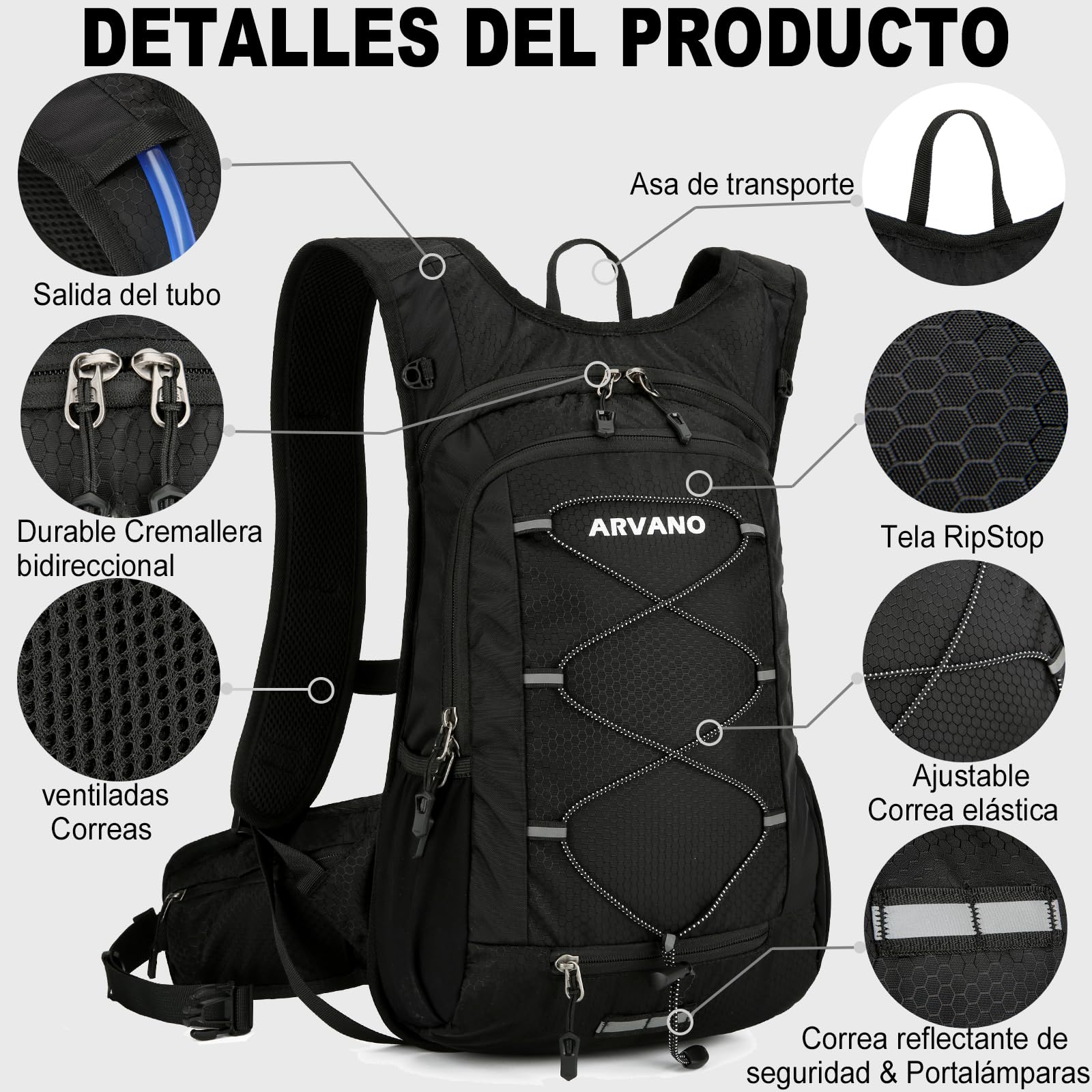 Mochila de Ciclismo MTB, 15L Ligera Mochila Bicicleta Montaña Mochila Bici para Hombre Mujer, Pequeño Mochila Deporte para Esqui, Senderismo, Moto Enduro