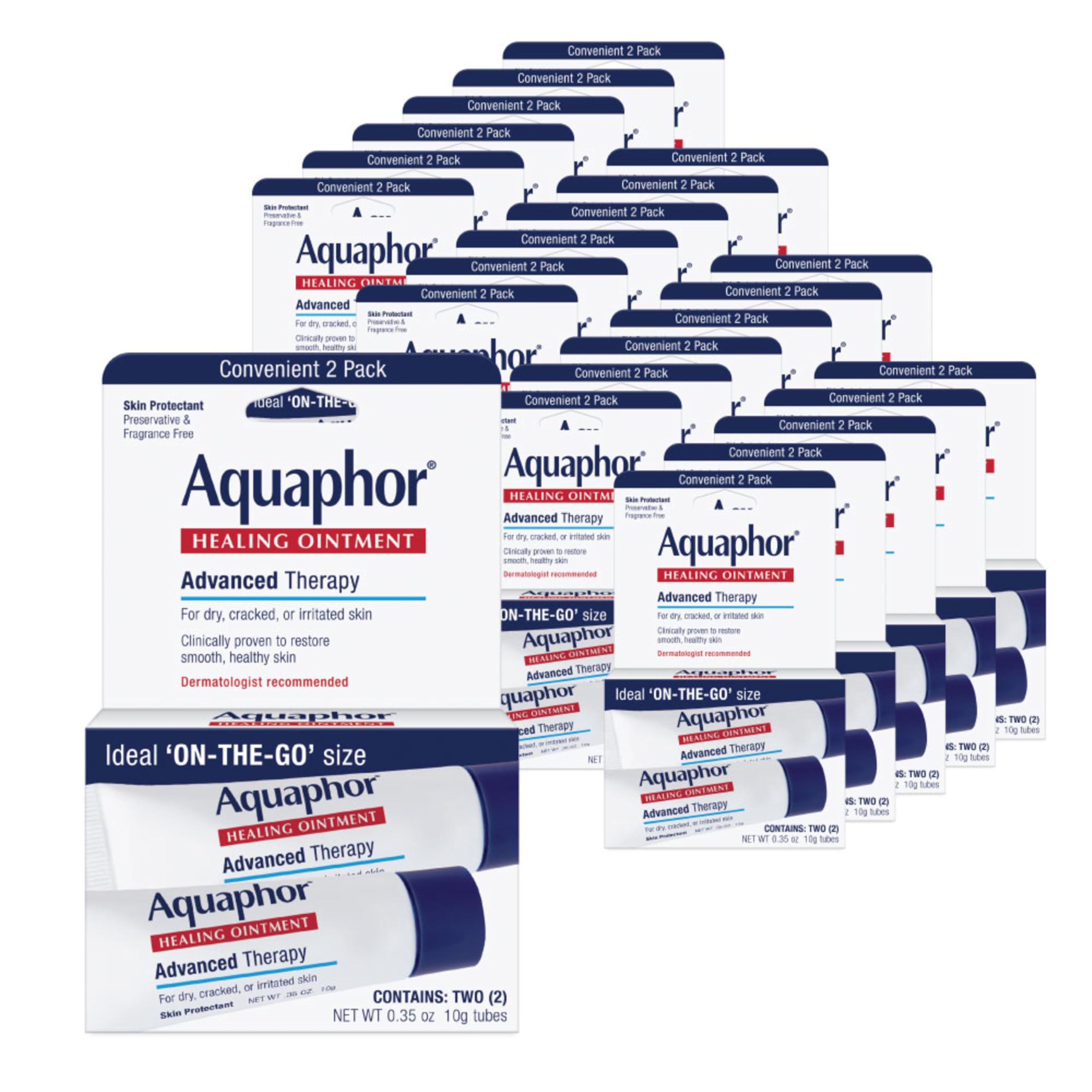 Aquaphor Healing Ointment Advanced Therapy Skin Protectant Dry Skin Body Moisturizer 0 35 Oz Tube Pack of 2