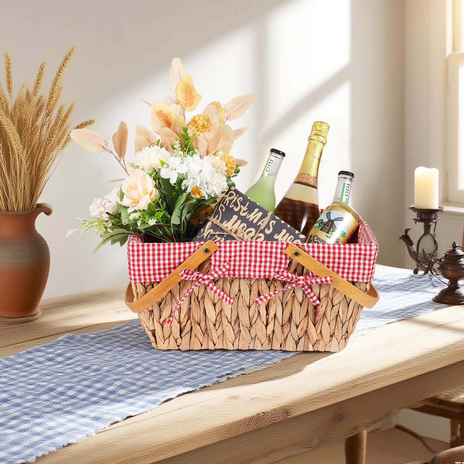 Panier Pique-nique G GOOD GAIN Oval - Panier En Saule Tissé à La