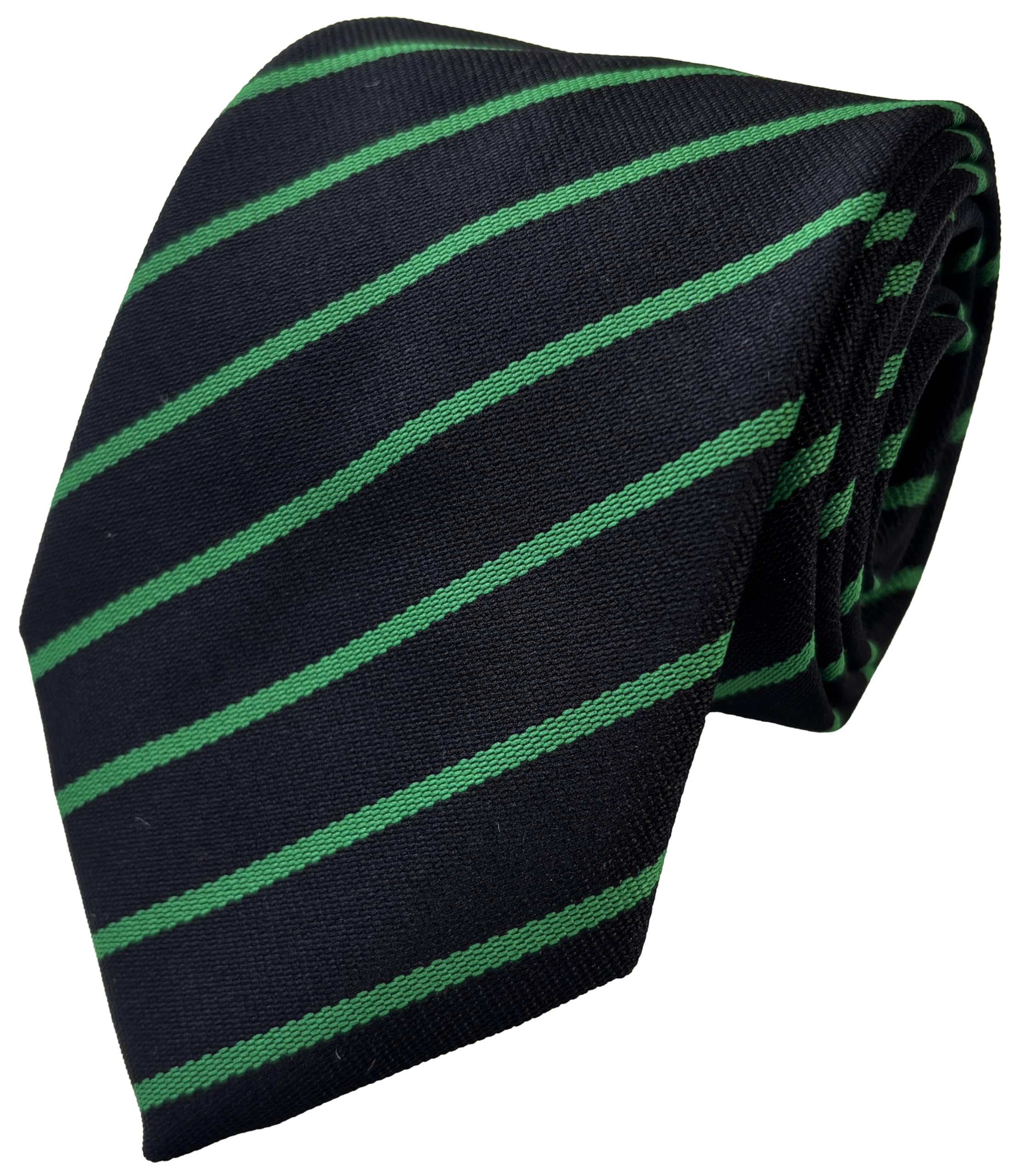 Great British Tie Club School Ties (21 Single Stripe Variations) Primary Junior Size (Black & Green)