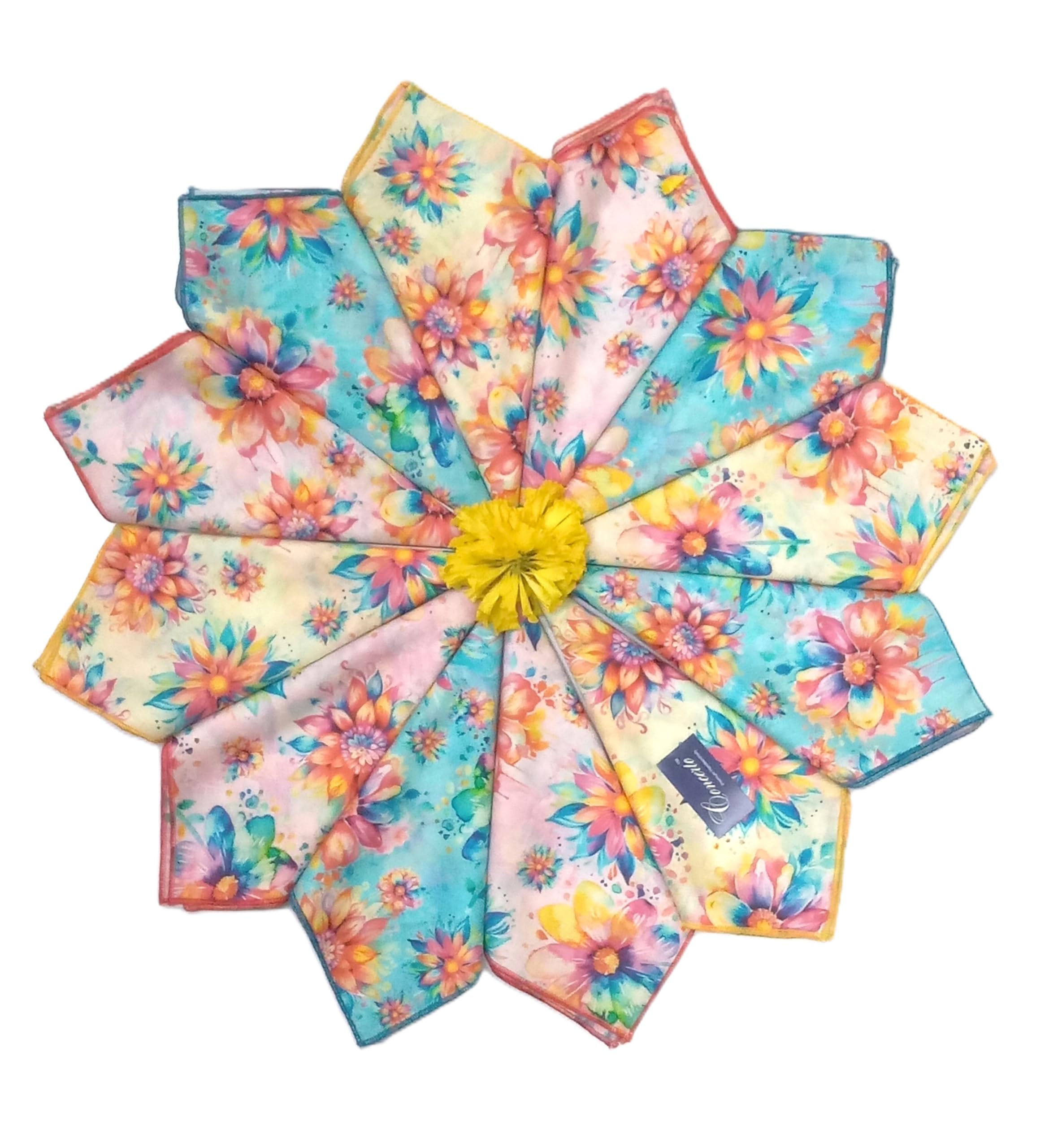 concerto 100% Cotton Prewashed Digital Print Handkerchiefs for Women - (Size :- 33 cms * 33 cms) (Pack of 12) - Rhapsody-picture-9