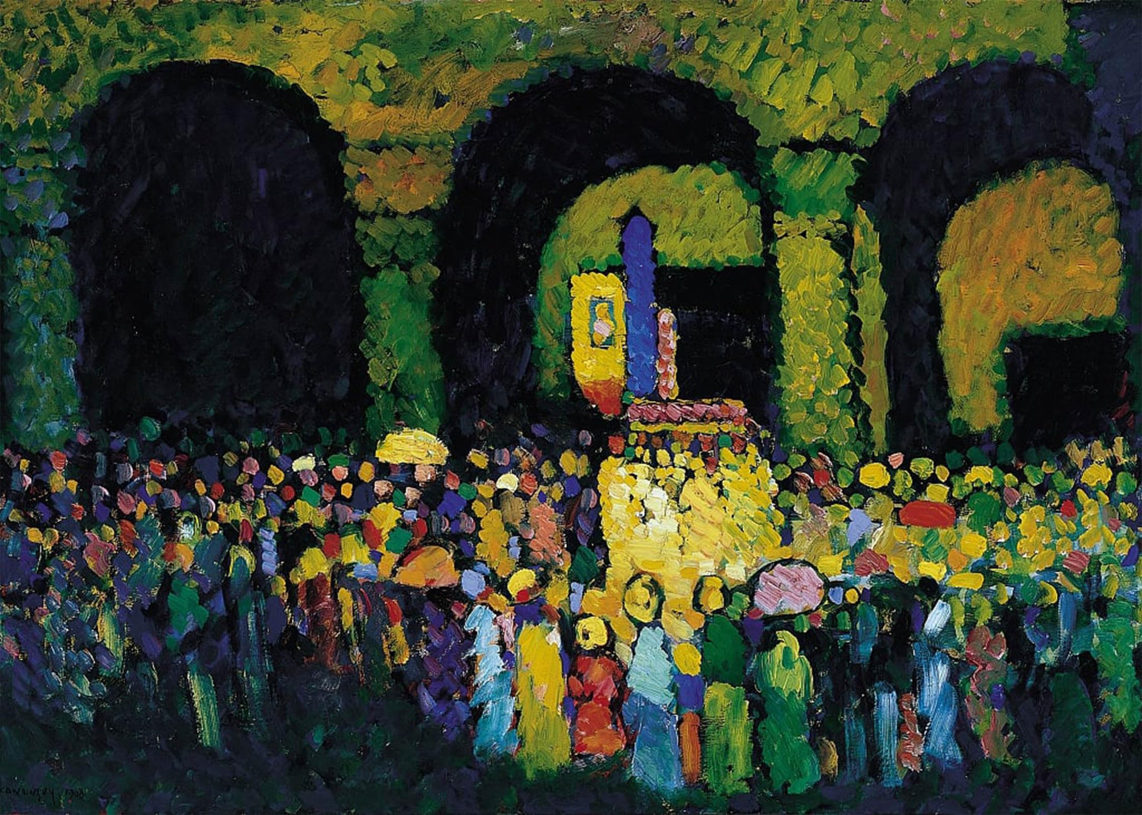ARTXLXXBN Famous Print Painting Colorful Art Print the Ludwigskircheby Wassily Kandinsky Canvas Art Decorations for Home Decor 60x90cm
