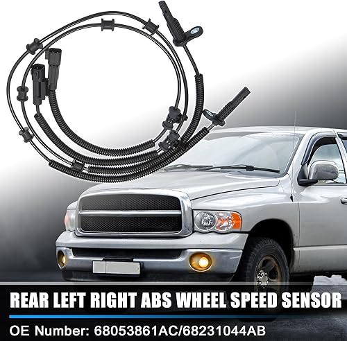 Miniatura 2 de X AUTOHAUX 2 unids ABS Sensor de velocidad de rueda trasera izquierda derecha Sensor de freno ABS para Ram 1500 2013-2018 para Ram 1500 Classic