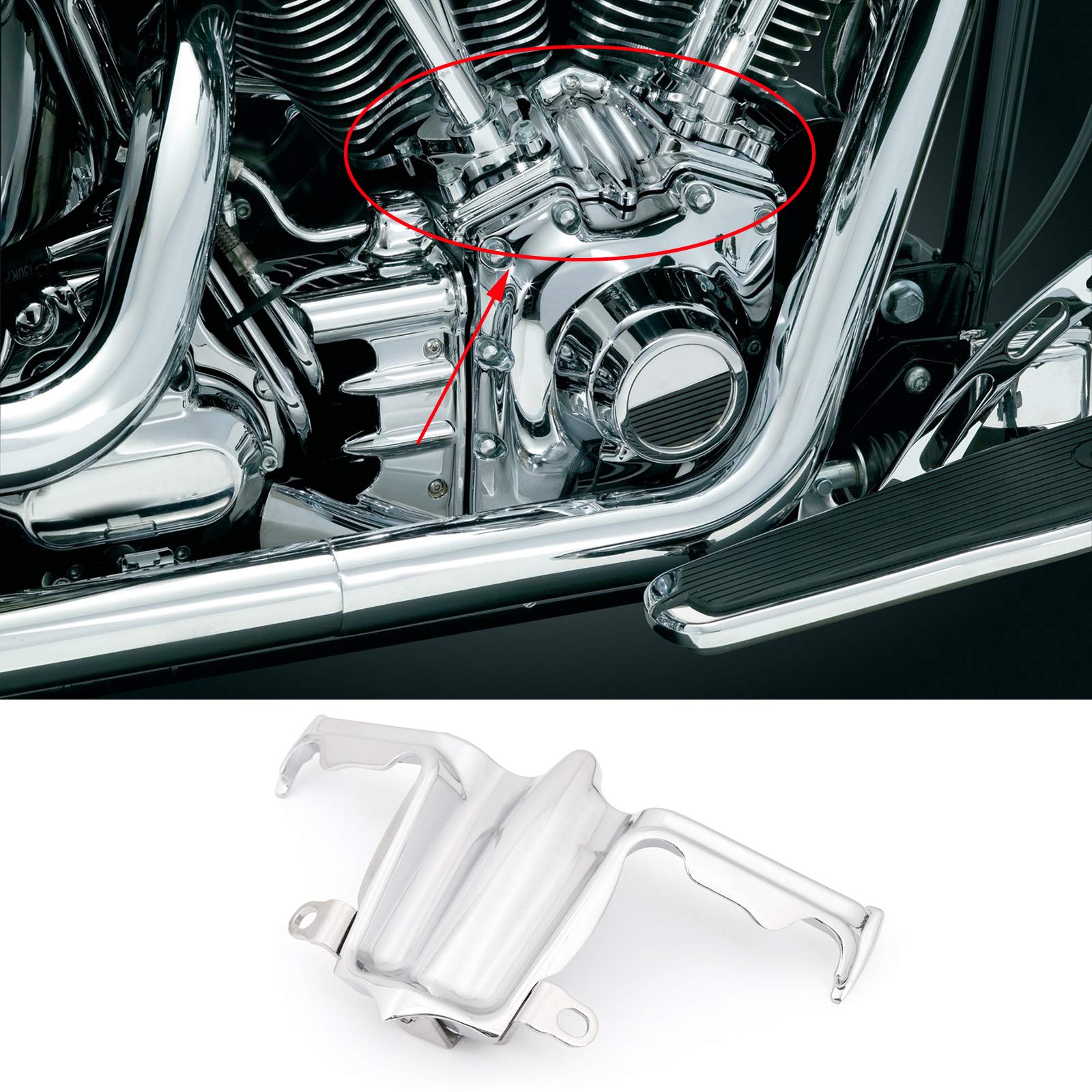 Artudatech Chrome Tappet/Lifter Block Accent Cover for Harley Twin Cam 1999 2000 2001 2002 2003 2004 2005 2006 2007 2008 2009 2010-2016 Road King Engine Models Harley-Davidson Horn Cover