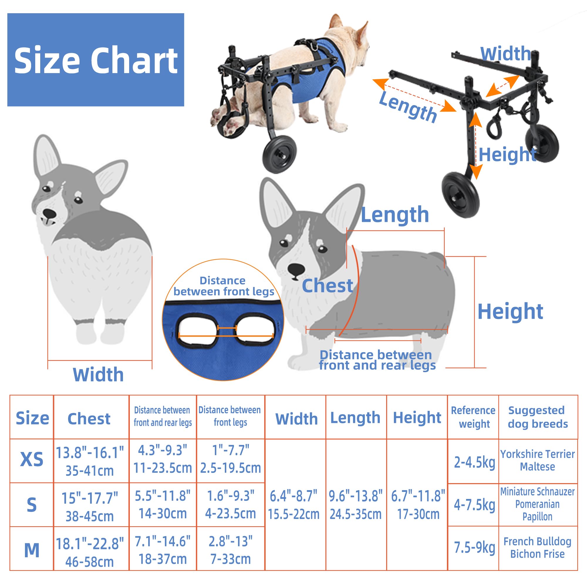 Amazon.com : Adjustable Small Dog Wheelchair - Mobility Aid for