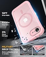 Vista 642 de Miracase Funda magnética para iPhone 14 de 6.1 pulgadas, protector de pantalla de vidrio templado integrado + protector de lente, compatible