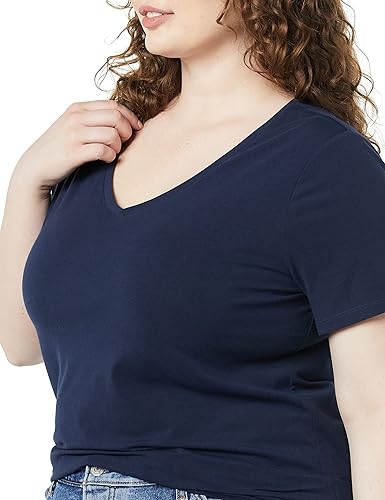 Miniatura 3 de Tienda Essentials Camiseta de manga corta con cuello en V para mujer, paquete múltiple