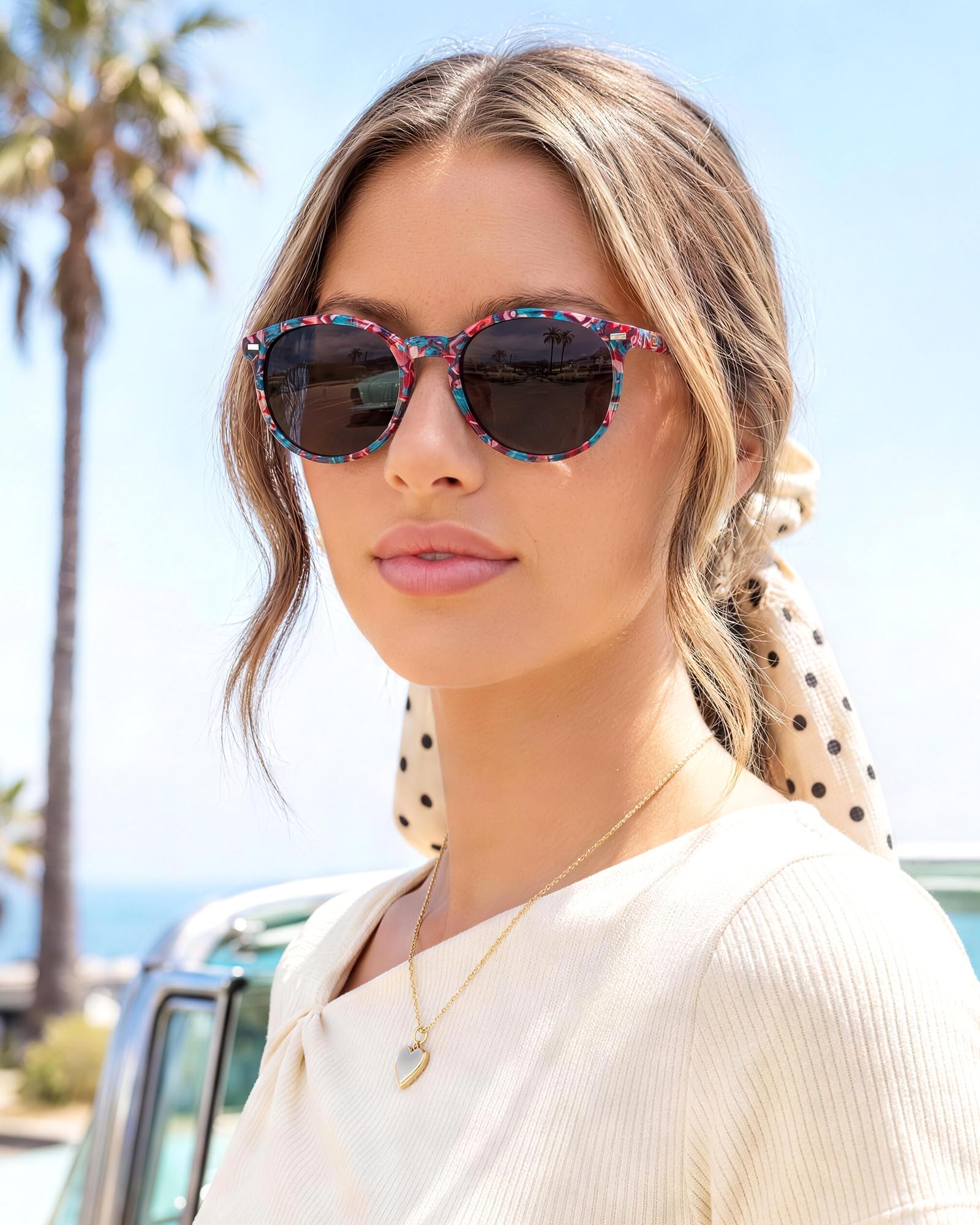 DUCO Retro polaryzacyjne damskie okulary przeciwsłoneczne Vintage UV400 ochrona okulary przeciwsłoneczne lekkie oprawki octanowe 1230