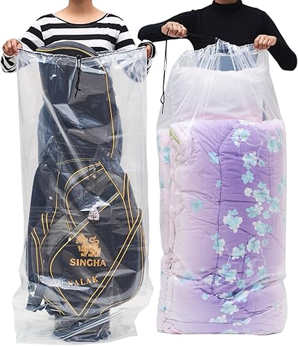 Miniatura 8 de Bolsas de plástico grandes multiusos con cordón para guardar la bolsa de golf, colchón de picnic bueno para organizar el hogar, juego reutilizable