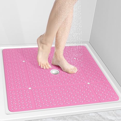 Miniatura 15 de Alfombrilla de ducha cuadrada OTHWAY, 68,6 cm x 68,6 cm Alfombrillas de ducha extra grandes para dentro de la ducha, alfombrilla antideslizante de