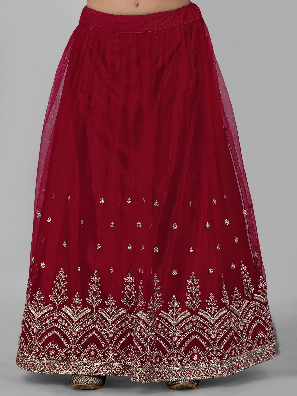 TRENDMALLS Women's Mono Net Kurta Lehenga Suit Set Indian Pakistani Ethnic Wear