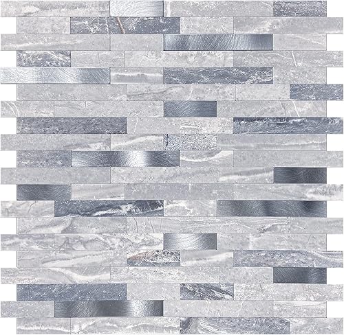 Avant Decor  8 azulejos  Azulejos finos de aluminio  Azulejos de cocina para despegar y pegar  Azulejos de pared para pegar  Fácil instalación  11.7