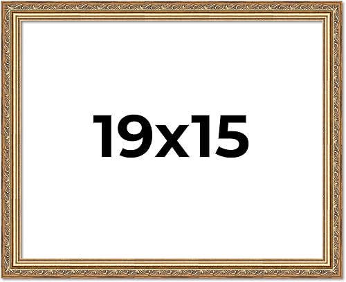 Vista 269 de Poster Palooza Marco de fotos de madera tradicional dorado antiguo de 6 x 18 pulgadas con plexiglás acrílico UV, respaldo de tablero de espuma