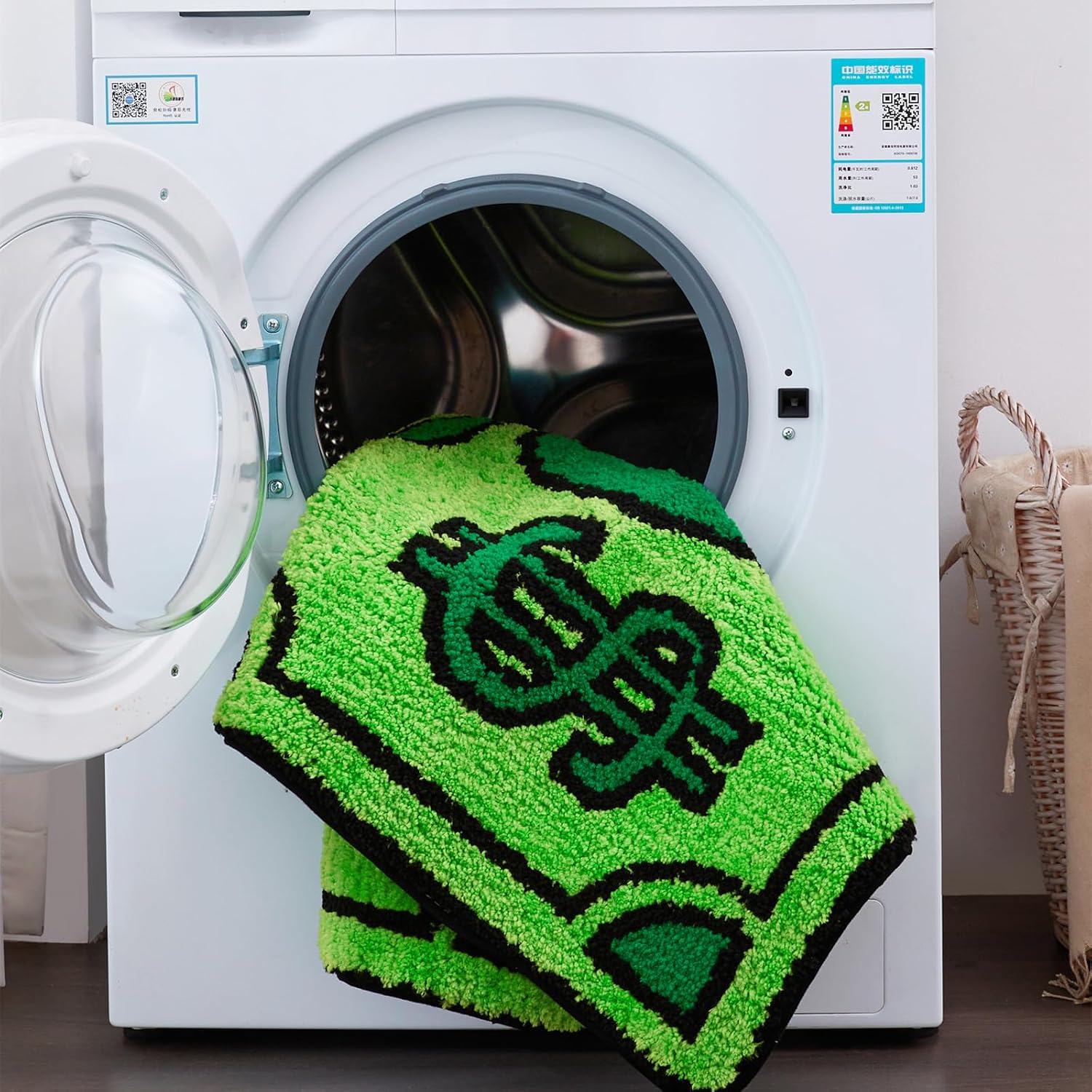 RoomTalks Cute Money Rug 3x5 Cartoon Funny Cool Small Throw Rugs for Girls Bedroom Kids Bathroom Kitchen Dorm Non Slip Machine Washable Soft Shag Accent Floor Rug, Unique Gift for Kids Girls