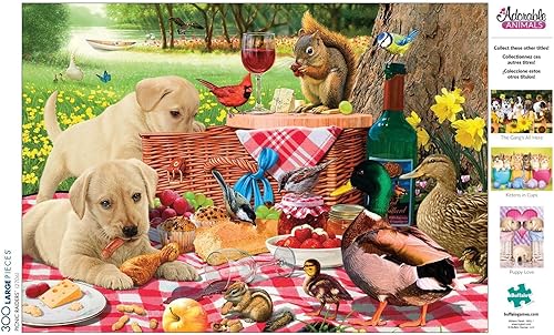 Miniatura 5 de Buffalo Games - Picnic Raiders - Rompecabezas de 300 piezas grandes rojo