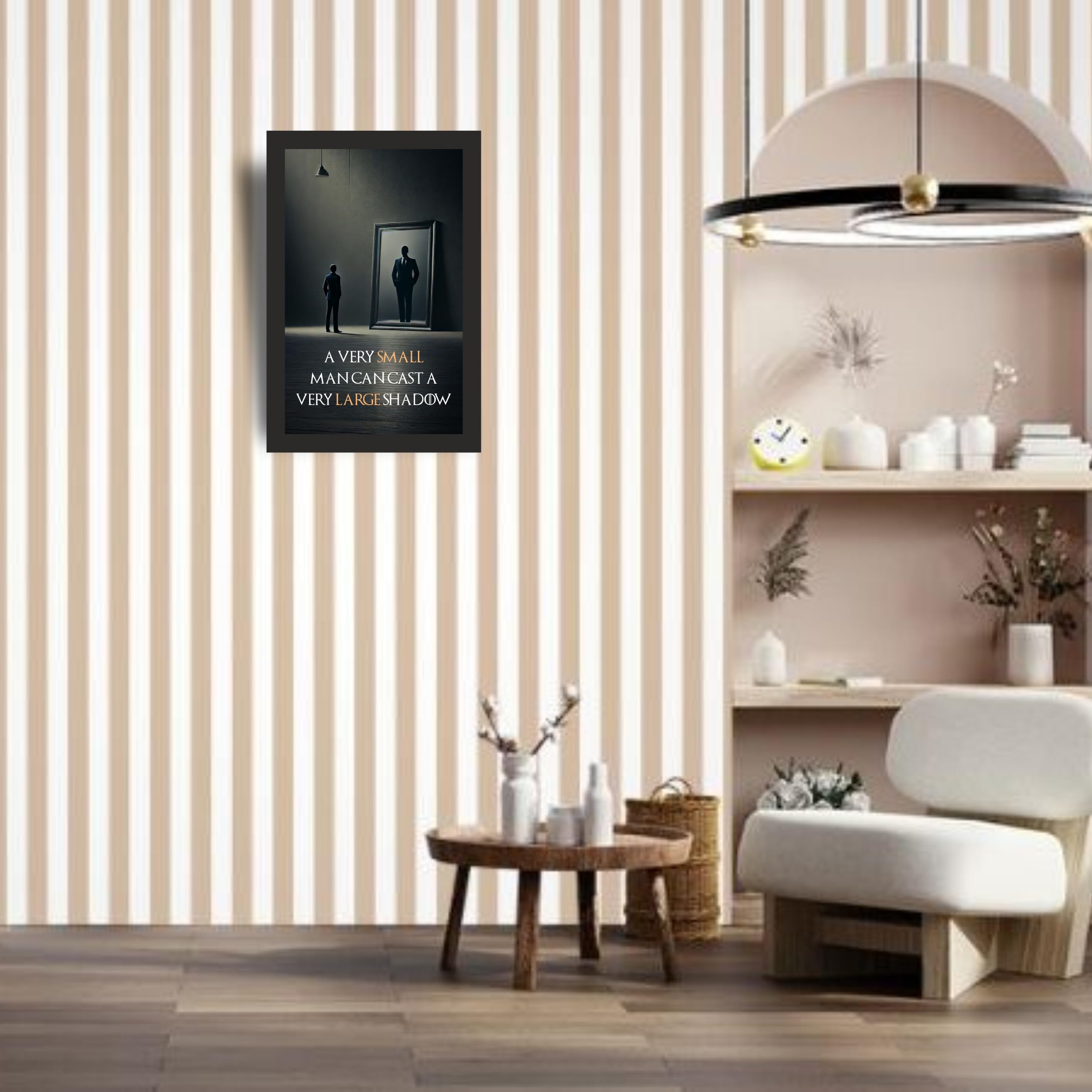 Large Shadow Mirror Quote Wall Art Photo Frame A4 Black