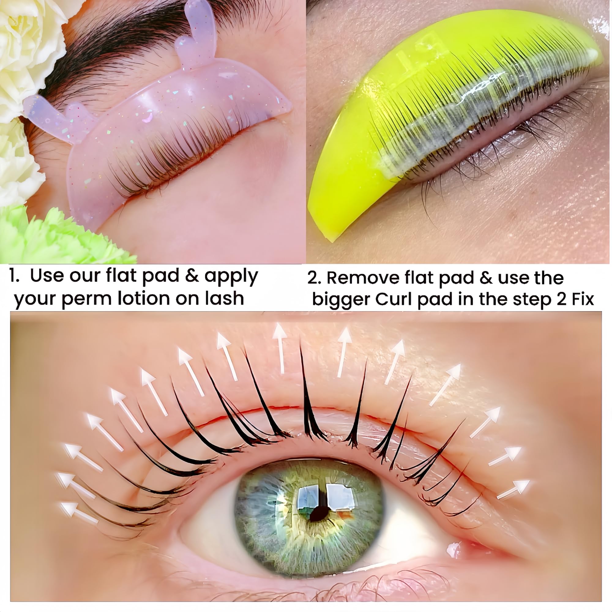 Korean Lash Lift Kit with Flat Shields, Curl Pads & 15 Applications (Rose)