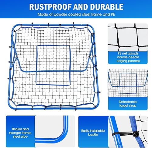 Miniatura 7 de Volleyball Baseball Rebounder Net, Softball Rebounder Pitchback Net Quick Adjustments, Quick Adjustments Lacrosse Bounce Back Practice Equipment,