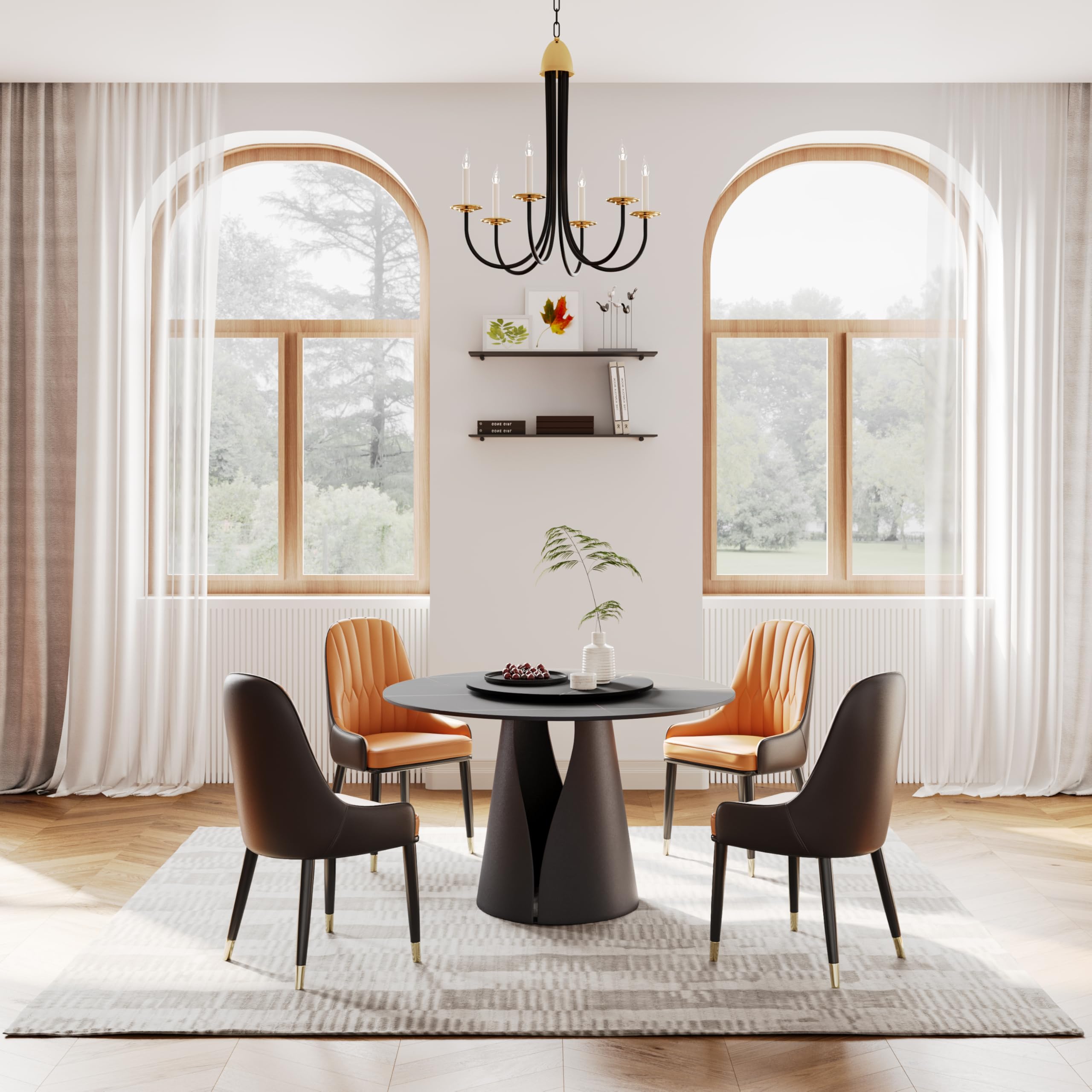 Amazon.com - POVISON Dining Chair with PU Leather and Solid Wood 