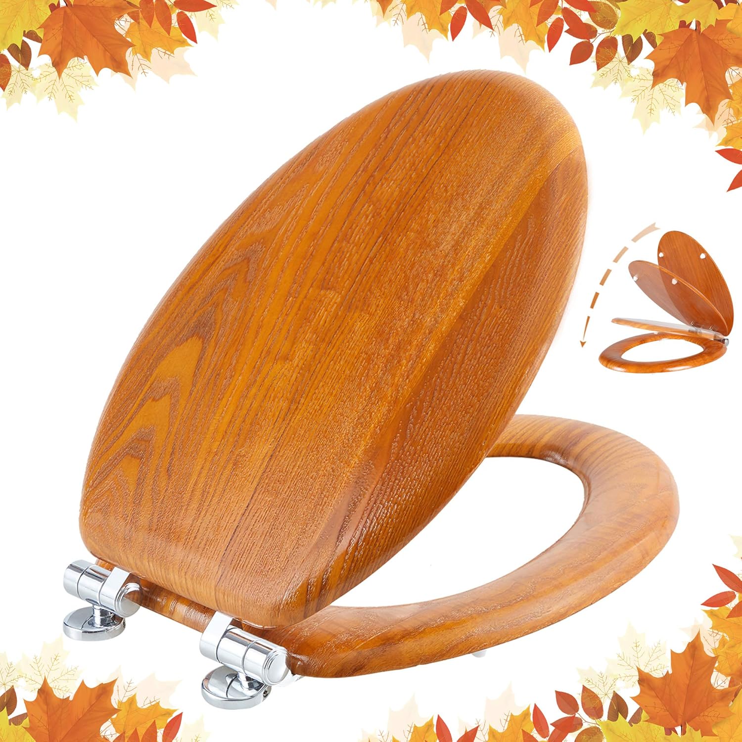 Buy Elongated Toilet Seat Natural Wooden Toilet Seat with Quietly