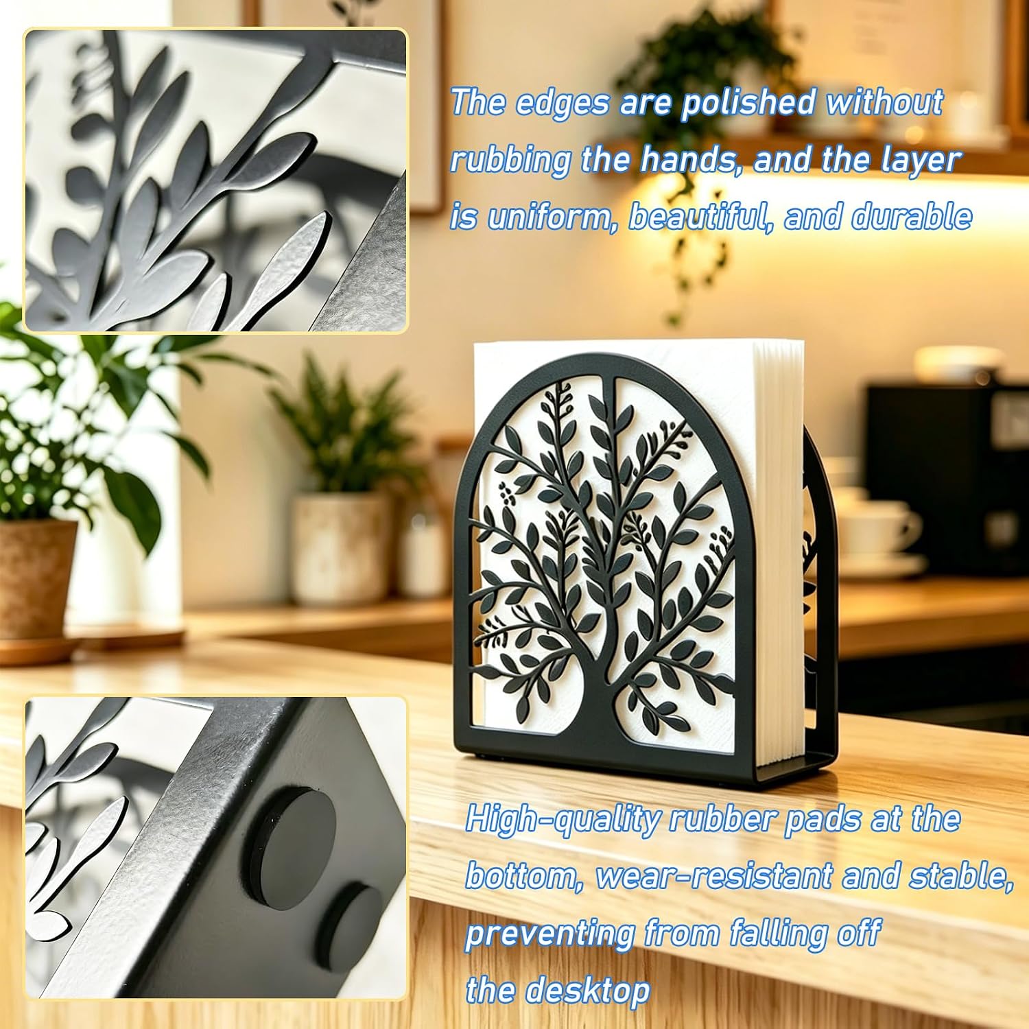 2 Pack Metal Tree Napkin Holder, Rustic Napkin Holder for Table