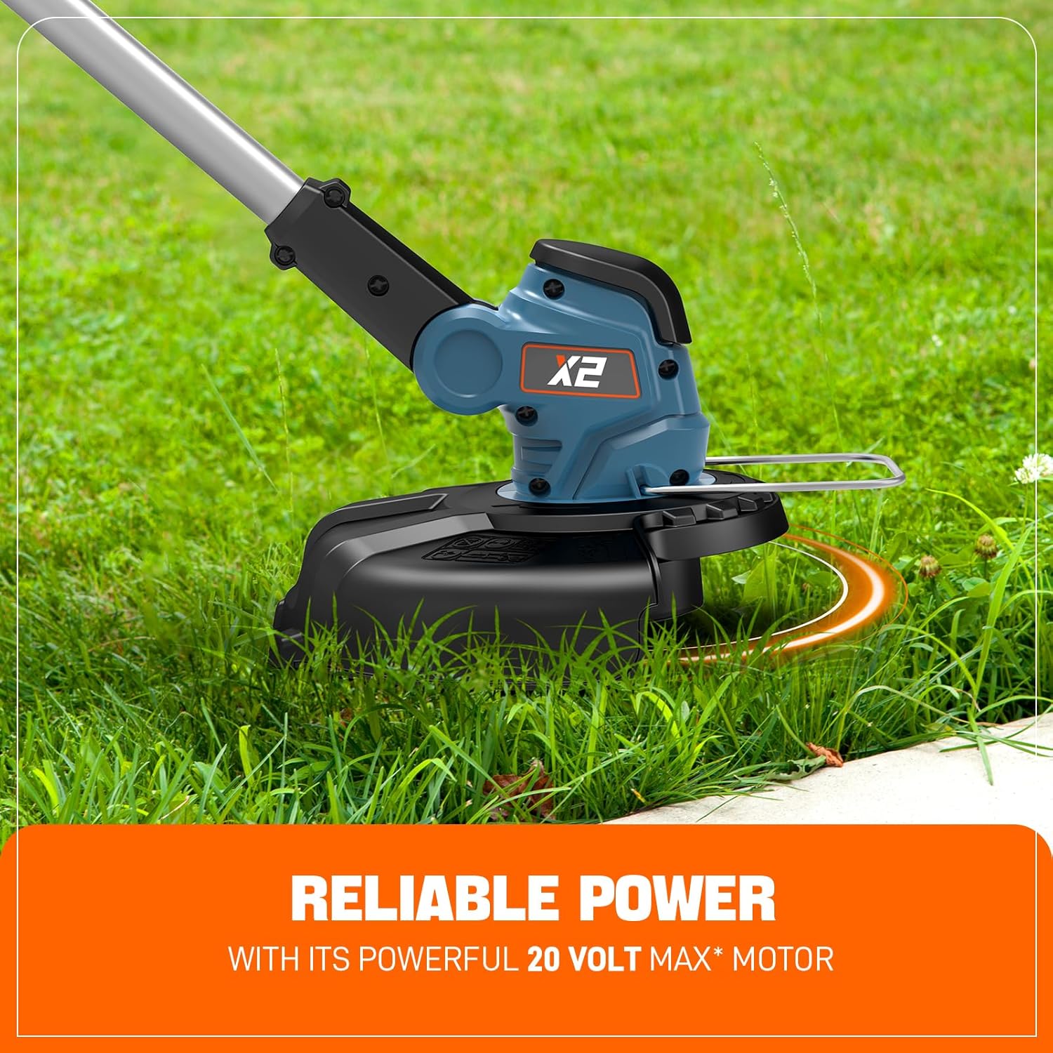SENIX 20V 10" Cordless Weed Wacker, String Trimmer, Telescoping Rotating Shaft, Adjust Head & Assistant Grip, Auto Line Feed w/ 2.5Ah Battery & Charger, GTX2-M
