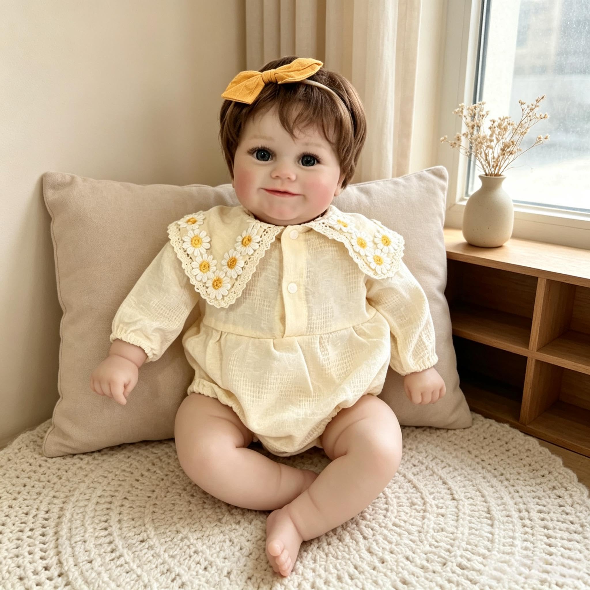 RXDOLL Realistyczne lalki Reborn Baby Dolls silikonowe na całe ciało, 50 cm, realistyczne, noworodek, dziewczynka z pełnym winylowym korpusem, prawdziwe prezenty dla lalek, zestaw zabawek z